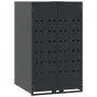 Cobertizo para 3 cubos de basura acero antracita 207x79x117 cm de , Soportes para contenedores de residuos - Ref: Foro24-3279...