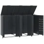Cobertizo para 3 cubos de basura acero antracita 207x79x117 cm de , Soportes para contenedores de residuos - Ref: Foro24-3279...