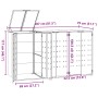 Cobertizo para 3 cubos de basura acero antracita 207x79x117 cm de , Soportes para contenedores de residuos - Ref: Foro24-3279...