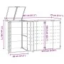 Cobertizo para 3 cubos de basura acero antracita 207x79x117 cm de , Soportes para contenedores de residuos - Ref: Foro24-3279...