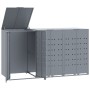 Cobertizo de 3 contenedores de basura acero gris 207x79x117 cm de , Soportes para contenedores de residuos - Ref: Foro24-3279...
