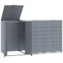 Cobertizo de 3 contenedores de basura acero gris 207x79x117 cm de , Soportes para contenedores de residuos - Ref: Foro24-3279...