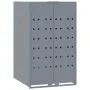 Cobertizo de 3 contenedores de basura acero gris 207x79x117 cm de , Soportes para contenedores de residuos - Ref: Foro24-3279...