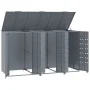Cobertizo de 3 contenedores de basura acero gris 207x79x117 cm de , Soportes para contenedores de residuos - Ref: Foro24-3279...