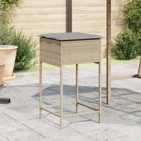Taburetes de cocina con cojines 2 uds ratán sintético beige de , Sillas de jardín - Ref: Foro24-368320, Precio: 92,41 €, Desc...