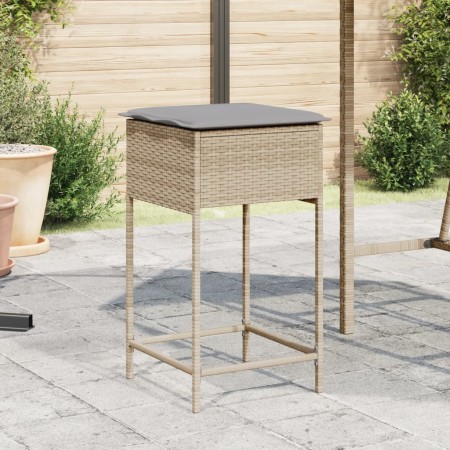 Taburetes de cocina con cojines 2 uds ratán sintético beige de , Sillas de jardín - Ref: Foro24-368320, Precio: 94,05 €, Desc...