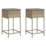 Taburetes de cocina con cojines 2 uds ratán sintético beige de , Sillas de jardín - Ref: Foro24-368320, Precio: 94,05 €, Desc...