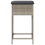 Taburetes de cocina y cojines 2 uds ratán sintético gris claro de , Sillas de jardín - Ref: Foro24-368322, Precio: 94,05 €, D...