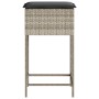 Taburetes de cocina y cojines 2 uds ratán sintético gris claro de , Sillas de jardín - Ref: Foro24-368322, Precio: 94,05 €, D...