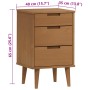 Mesita de noche MOLDE madera maciza de pino marrón 40x35x65 cm de , Mesitas de noche - Ref: Foro24-4013409, Precio: 85,40 €, ...
