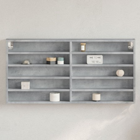 Vitrina de madera de ingeniería gris hormigón 100x8,5x50 cm de , Estantes y estanterías - Ref: Foro24-847950, Precio: 35,59 €...