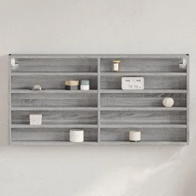 Vitrina de madera de ingeniería gris Sonoma 100x8,5x50 cm de , Estantes y estanterías - Ref: Foro24-847952, Precio: 40,21 €, ...