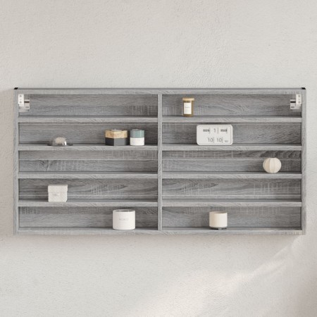 Vitrina de madera de ingeniería gris Sonoma 100x8,5x50 cm de , Estantes y estanterías - Ref: Foro24-847952, Precio: 40,84 €, ...