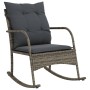 Silla mecedora de jardín con cojines ratán sintético gris de , Sillas de jardín - Ref: Foro24-369020, Precio: 88,03 €, Descue...