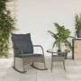 Silla mecedora de jardín con cojines ratán sintético gris de , Sillas de jardín - Ref: Foro24-369020, Precio: 88,03 €, Descue...