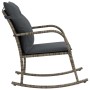 Silla mecedora de jardín con cojines ratán sintético gris de , Sillas de jardín - Ref: Foro24-369020, Precio: 88,03 €, Descue...