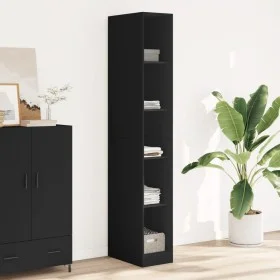 Armario de madera de ingeniería negro 30x50x200 cm de , Armarios roperos - Ref: Foro24-3307703, Precio: 133,62 €, Descuento: %