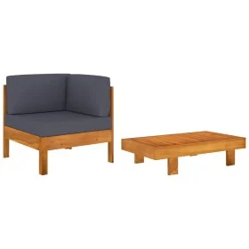 Garden furniture 2 pcs dark gray acacia wood cushions by vidaXL, Modular outdoor sofas - Ref: Foro24-310637, Price: 254,60 €,...