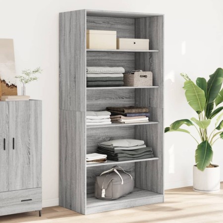 Armario de madera contrachapada gris Sonoma 100x50x200 cm de , Armarios roperos - Ref: Foro24-3307734, Precio: 199,13 €, Desc...