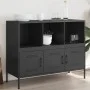 Aparador acero negro 100,5x39x79 cm de , Aparadores - Ref: Foro24-843090, Precio: 141,90 €, Descuento: %