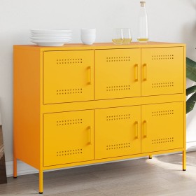 Aparador acero amarillo mostaza 100,5x39x79 cm de , Aparadores - Ref: Foro24-843099, Precio: 175,81 €, Descuento: %