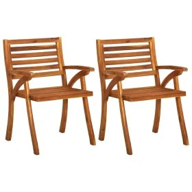 Sillas de jardín 2 unidades madera maciza de acacia de vidaXL, Sillas de jardín - Ref: Foro24-310629, Precio: 180,69 €, Descu...
