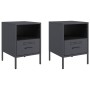 Mesitas de noche 2 unidades acero gris antracita 36x39x50,5 cm de , Mesitas de noche - Ref: Foro24-843059, Precio: 111,56 €, ...