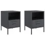 Mesitas de noche 2 unidades acero gris antracita 36x39x50,5 cm by , Nightstands - Ref: Foro24-843059, Price: 110,29 €, Discou...
