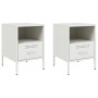 Mesitas de noche 2 unidades acero blanco 36x39x50,5 cm de , Mesitas de noche - Ref: Foro24-843065, Precio: 111,15 €, Descuent...