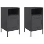Mesitas de noche 2 unidades acero negro 36x39x68 cm de , Mesitas de noche - Ref: Foro24-843067, Precio: 107,36 €, Descuento: %