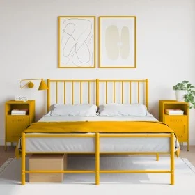 Mesitas de noche 2 unidades acero amarillo mostaza 36x39x68 cm de , Mesitas de noche - Ref: Foro24-843073, Precio: 114,10 €, ...