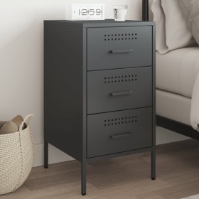 Mesita de noche acero negro 36x39x68 cm de , Mesitas de noche - Ref: Foro24-843078, Precio: 87,99 €, Descuento: %
