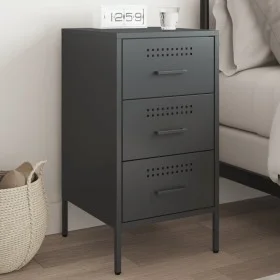 Nachttisch aus schwarzem Stahl 36x39x68 cm von , Nachttische - Ref: Foro24-843078, Preis: 86,36 €, Rabatt: %