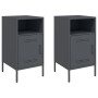 Mesitas de noche 2 unidades acero gris antracita 36x39x68 cm de , Mesitas de noche - Ref: Foro24-843071, Precio: 115,34 €, De...