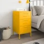 Mesita de noche acero amarillo mostaza 36x39x68 cm de , Mesitas de noche - Ref: Foro24-843084, Precio: 91,60 €, Descuento: %