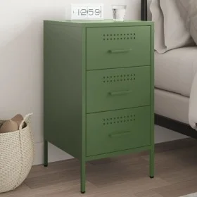 Mesita de noche acero verde oliva 36x39x68 cm de , Mesitas de noche - Ref: Foro24-843086, Precio: 91,60 €, Descuento: %