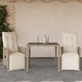 Mesita y sillas jardín 3 pzas y cojines ratán sintético beige de , Conjuntos de jardín - Ref: Foro24-3276937, Precio: 371,76 ...