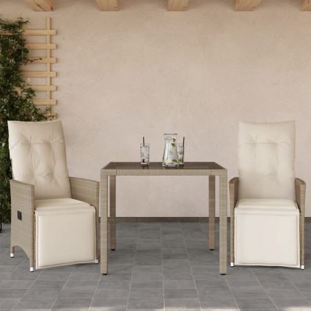 Mesita y sillas jardín 3 pzas y cojines ratán sintético beige de , Conjuntos de jardín - Ref: Foro24-3276937, Precio: 371,76 ...