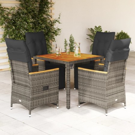Mesita y sillas jardín 5 pzas y cojines ratán sintético gris de , Conjuntos de jardín - Ref: Foro24-3276968, Precio: 598,37 €...