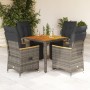 Mesita y sillas jardín 5 pzas y cojines ratán sintético gris de , Conjuntos de jardín - Ref: Foro24-3276968, Precio: 598,37 €...