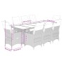 Set de mesa y sillas jardín 9 piezas y cojines ratán PE marrón de , Conjuntos de jardín - Ref: Foro24-3277263, Precio: 1,00 €...