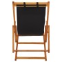 Silla de playa plegable madera maciza de eucalipto y tela negra de vidaXL, Sillas de jardín - Ref: Foro24-310313, Precio: 70,...