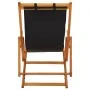 Silla de playa plegable madera maciza de eucalipto y tela negra de vidaXL, Sillas de jardín - Ref: Foro24-310313, Precio: 69,...