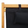 Silla de playa plegable madera maciza de eucalipto y tela negra de vidaXL, Sillas de jardín - Ref: Foro24-310313, Precio: 69,...