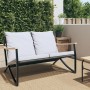 Banco de jardín con cojines acero negro 120 cm de , Conjuntos de jardín - Ref: Foro24-4009306, Precio: 164,69 €, Descuento: %