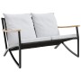 Banco de jardín con cojines acero negro 120 cm de , Conjuntos de jardín - Ref: Foro24-4009306, Precio: 164,69 €, Descuento: %