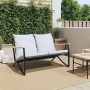 Banco de jardín con cojines acero negro 120 cm de , Conjuntos de jardín - Ref: Foro24-4009306, Precio: 164,69 €, Descuento: %
