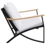 Banco de jardín con cojines acero negro 120 cm de , Conjuntos de jardín - Ref: Foro24-4009306, Precio: 164,69 €, Descuento: %