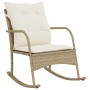 Silla mecedora de jardín con cojines ratán sintético beige de , Sillas de jardín - Ref: Foro24-369022, Precio: 91,20 €, Descu...