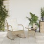 Silla mecedora de jardín con cojines ratán sintético beige de , Sillas de jardín - Ref: Foro24-369022, Precio: 91,20 €, Descu...